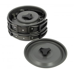 КОМПЛЕКТ ЗА ГОТВЕТЕ NGT 3PC GUN METAL ALUMINIUM KETTLE, POT & PAN SET