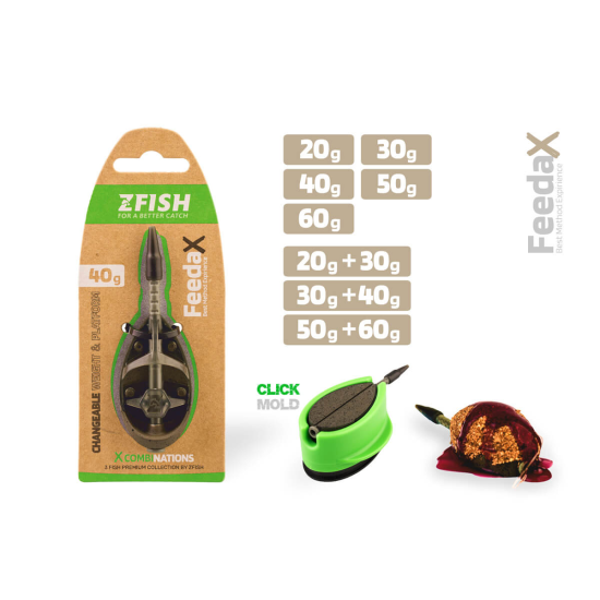 ZFISH Методен Фидер Комплект Feeda X 50,60g + форма - ZFish