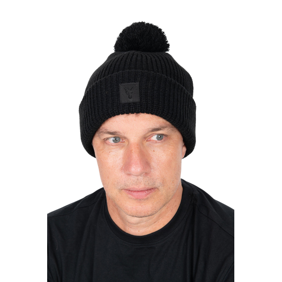 Черна зимна шапка Fox HD Bobble – Black