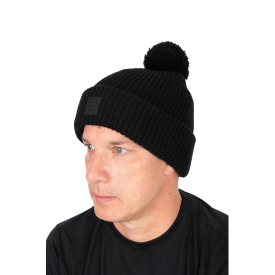 Черна зимна шапка Fox HD Bobble – Black