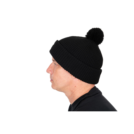 Черна зимна шапка Fox HD Bobble – Black